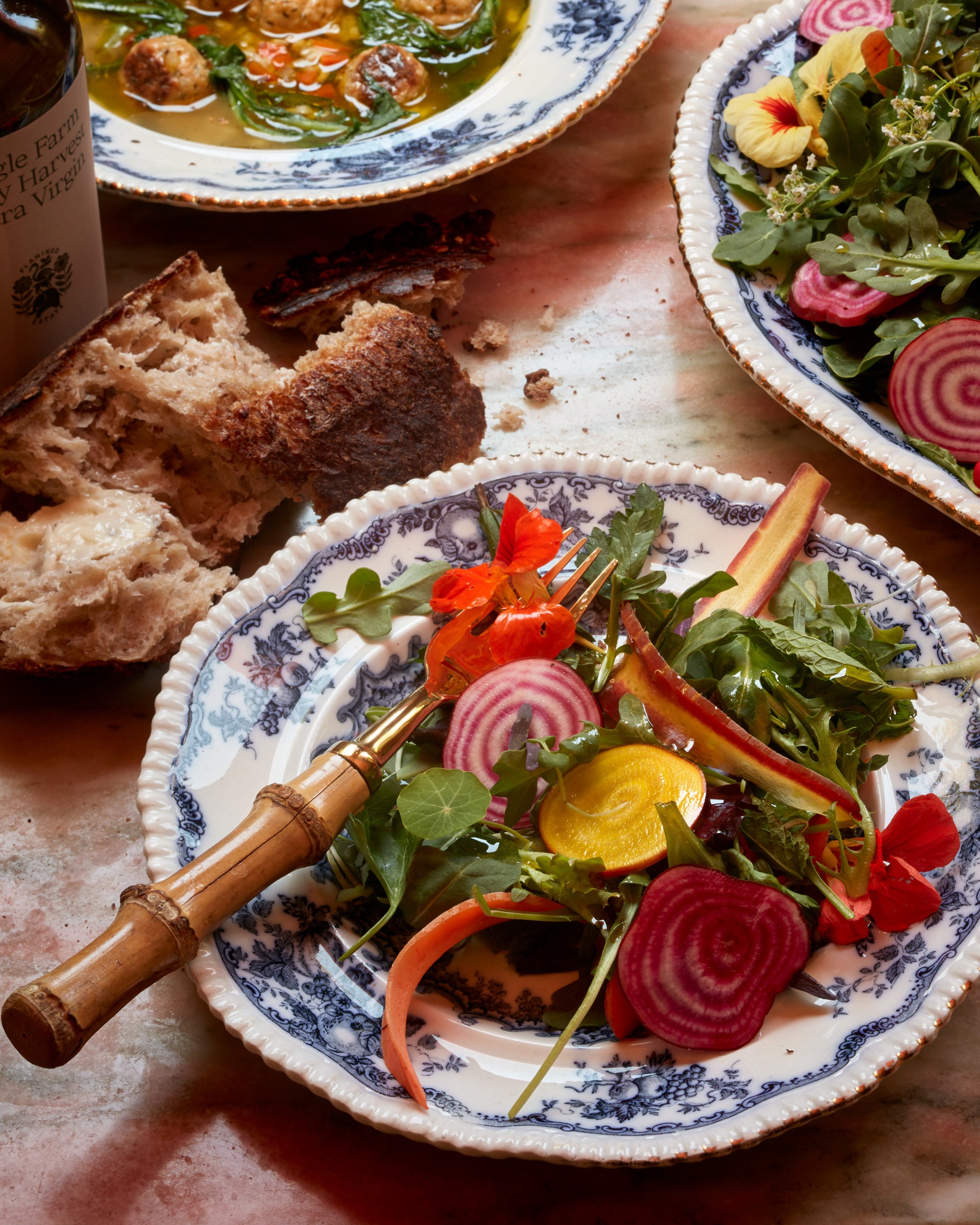 Spring Greens with Quick-Pickled Vegetables – Flamingo Estate