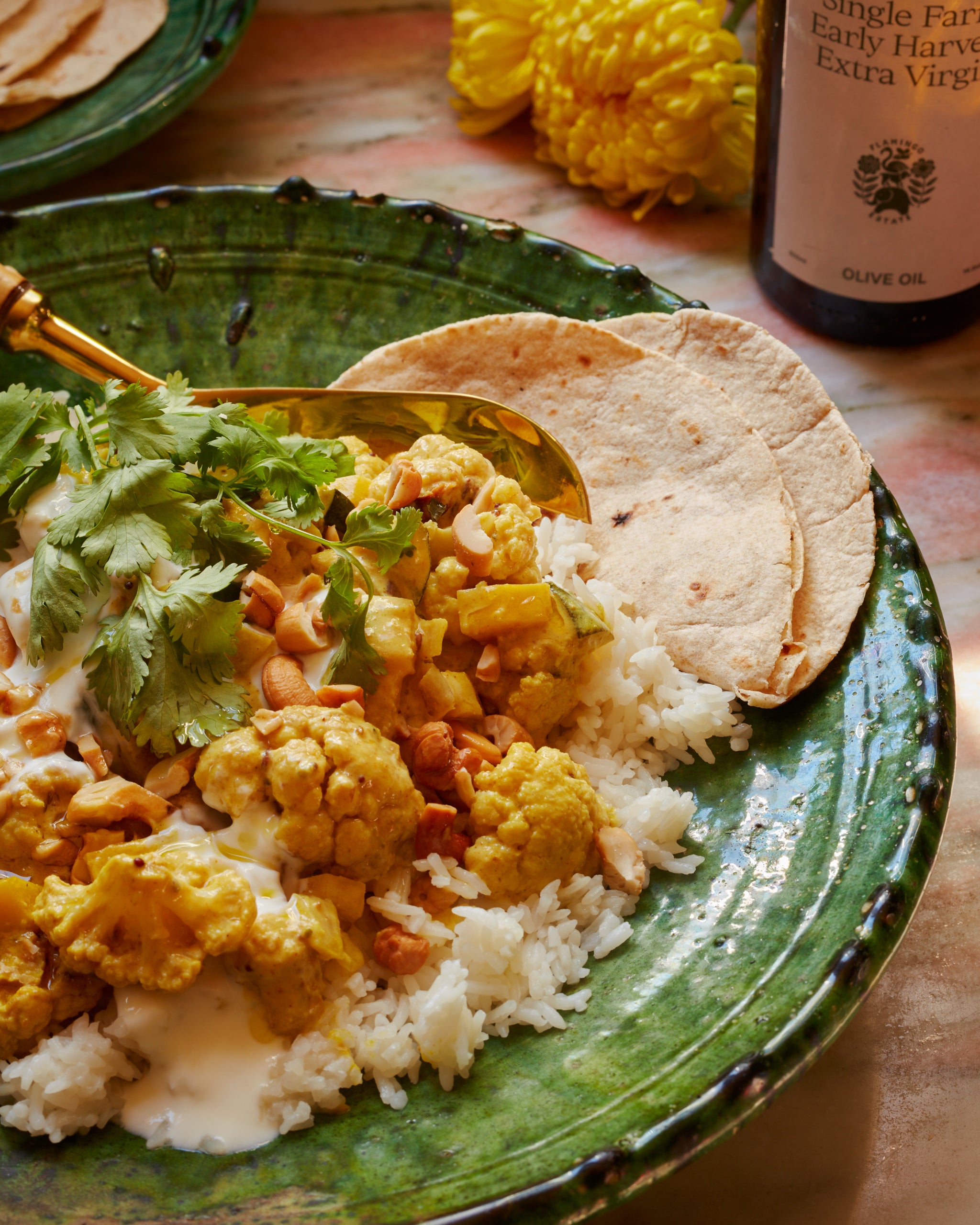 Roasted Cauliflower Korma with Cashew Cream Flamingo Estate