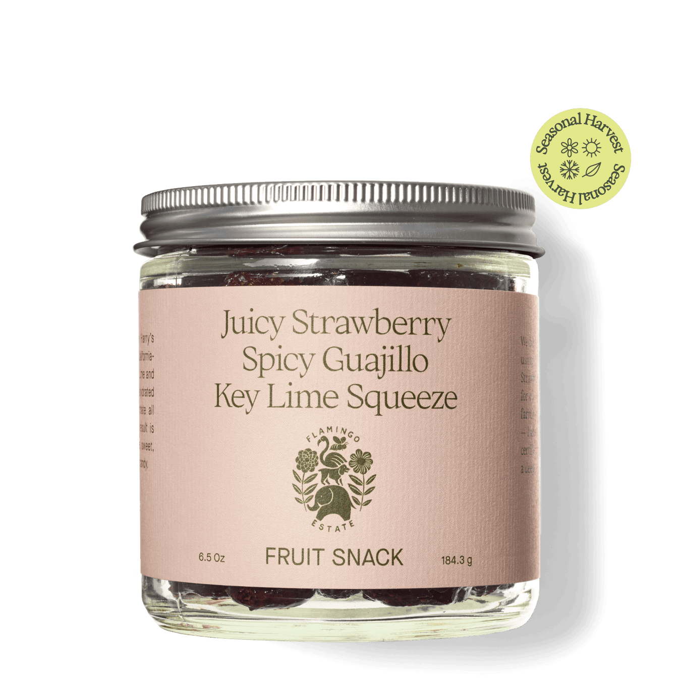 Jar of Flamingo Estate Spicy Strawberry Fruit Snack