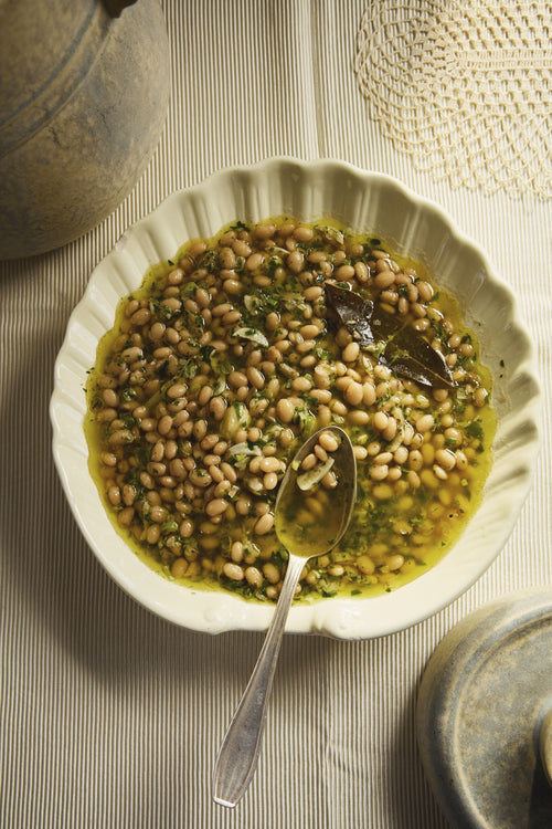Tiny White Beans in Green Bagna Cauda