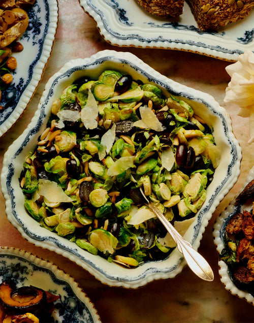 Shaved Brussels Sprouts with Grapes and Almonds