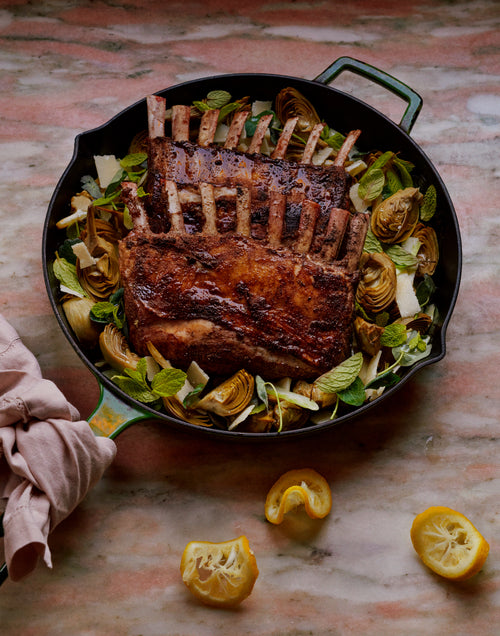 Spice Rubbed Lamb with Artichokes