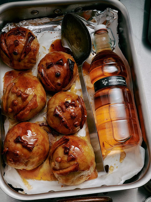 Apple Dumplings in Rosé Vinegar Caramel