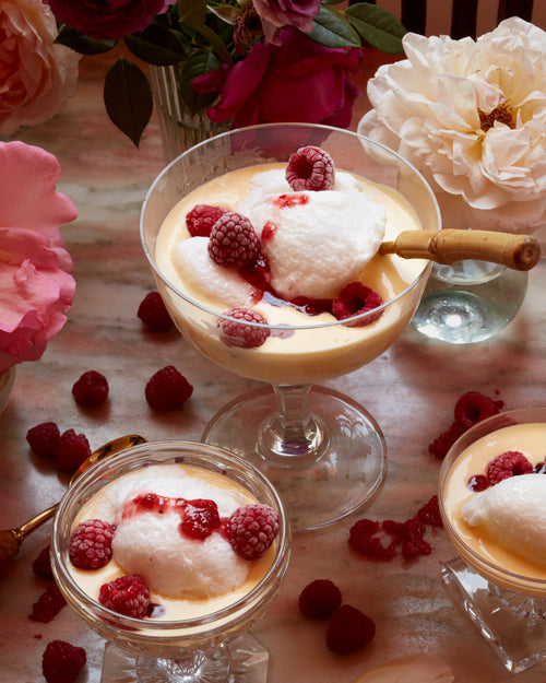 Floating Islands on a Raspberry Sea