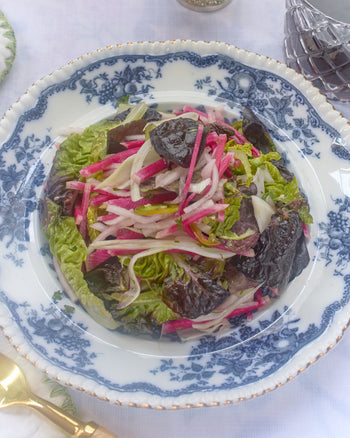 Kohlrabi, Fennel, Carrot, Baby Gem & Cilantro Slaw with Jalapenos and Persimmon Vinegar