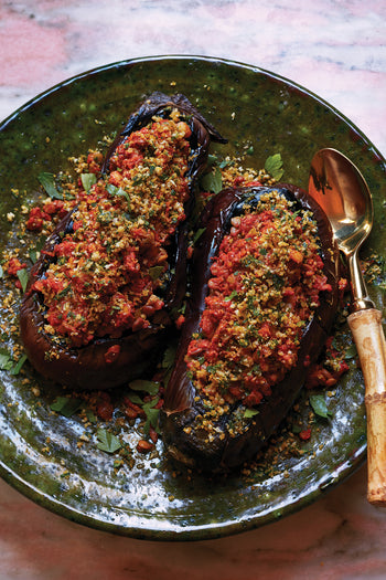 Harissa Stuffed Eggplant