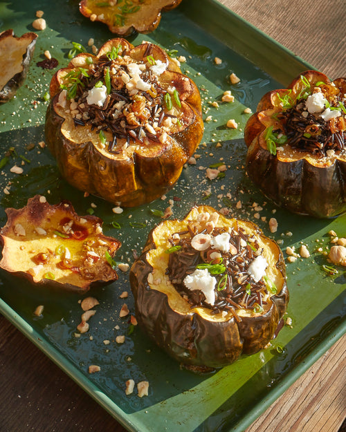 Acorn Squash Stuffed with Wild Rice