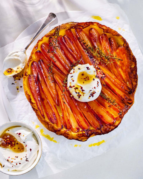 Carrot Tart With Whipped Feta And Hot Honey