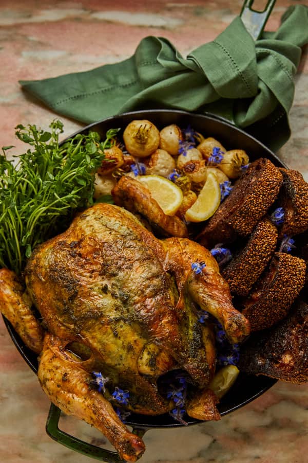 Chicken and Bread with Turnips