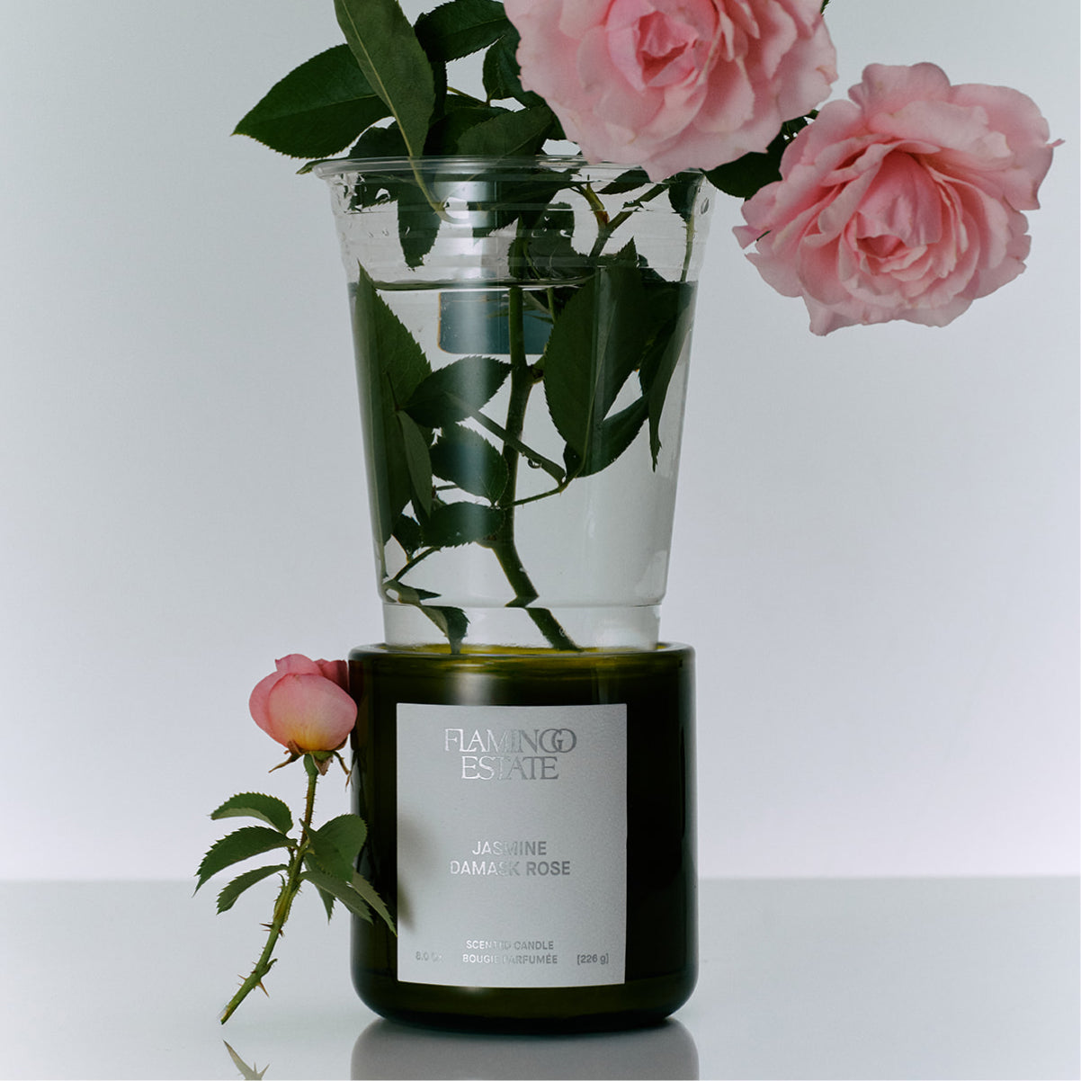 Jasmine Damask Rose Candle - Flamingo Estate