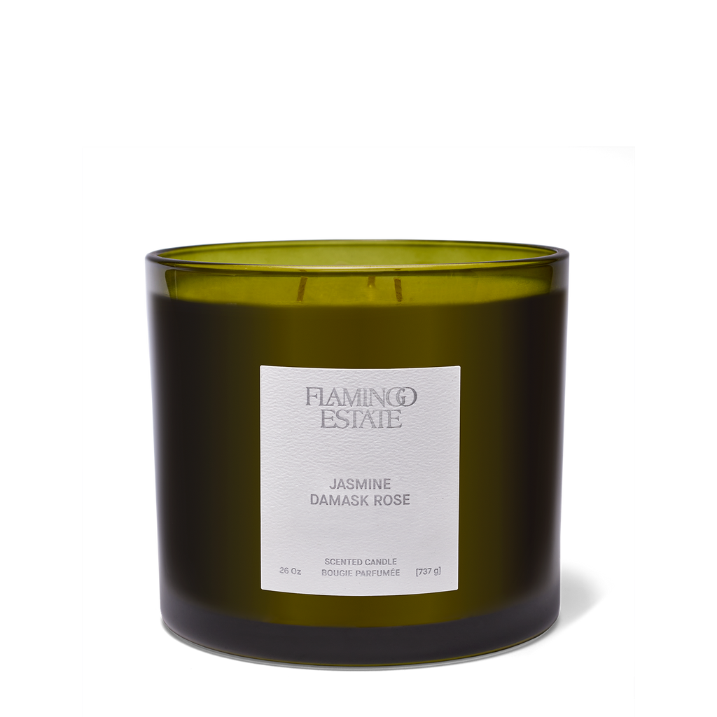 Jasmine Damask Rose XL Candle – Flamingo Estate