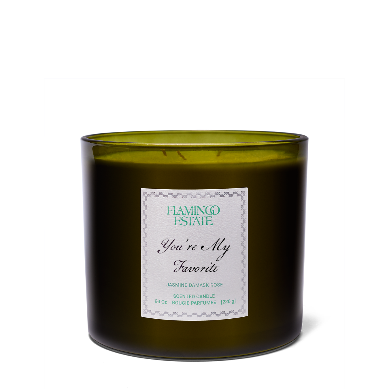 Personalized Jasmine Damask Rose XL Candle - Flamingo Estate