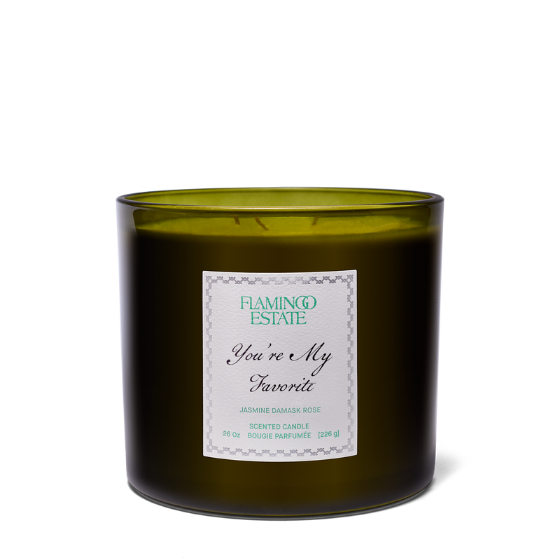 Personalized Jasmine Damask Rose XL Candle - Flamingo Estate