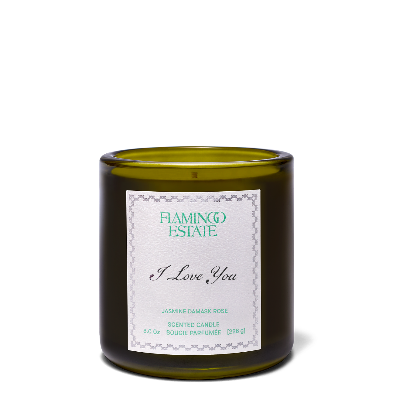 Personalized Jasmine Damask Rose Candle - Flamingo Estate