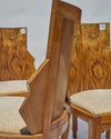 Set of 5 André Sornay Faceted-Back Side Chairs, Walnut, French Art Deco, circa 1930