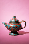 Himalayan “Turquoiseware” & Coral-Inlaid Teapot