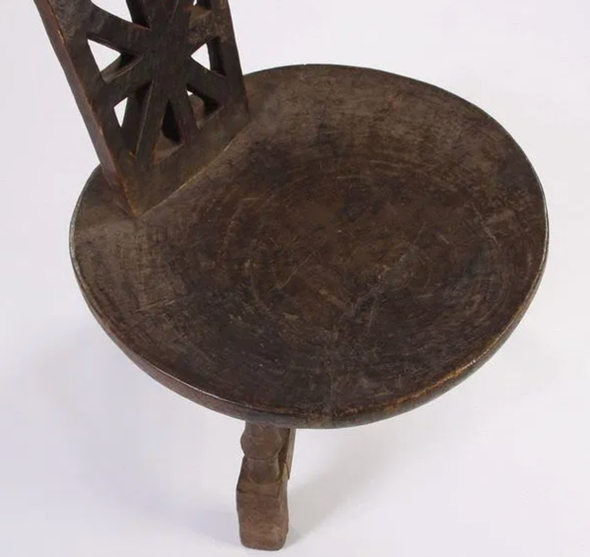 20th Century African Hand-Carved Tripod Chair - Flamingo Estate