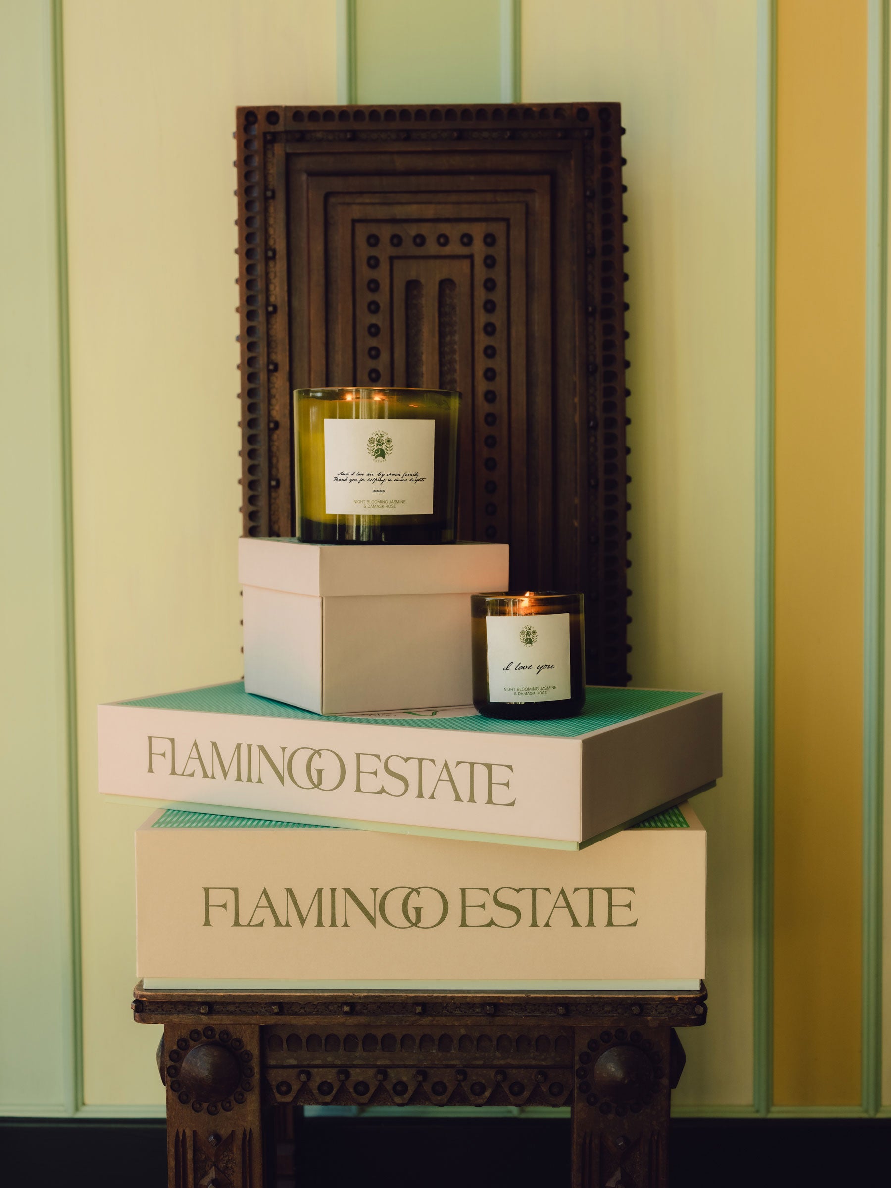 Personalized Jasmine & Rose XL Candle - Flamingo Estate