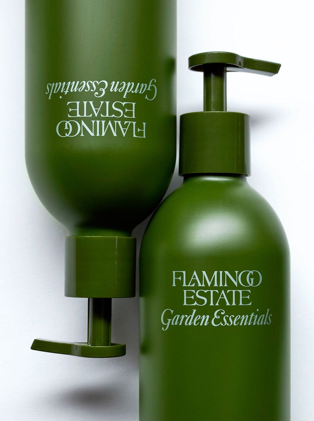 Top Of Two Flamingo Estate Garden Essentials Pump Bottles