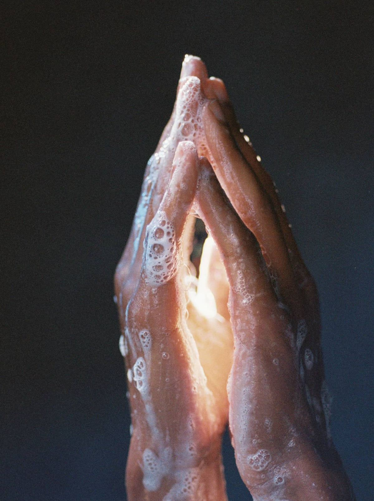 Two Hands Covered In Foamy Soap